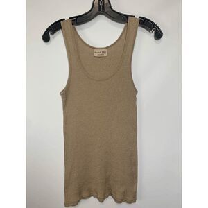 Michael Stars Women's Fitted Super Stretch Sleeveless Tank Top Tan One Size
